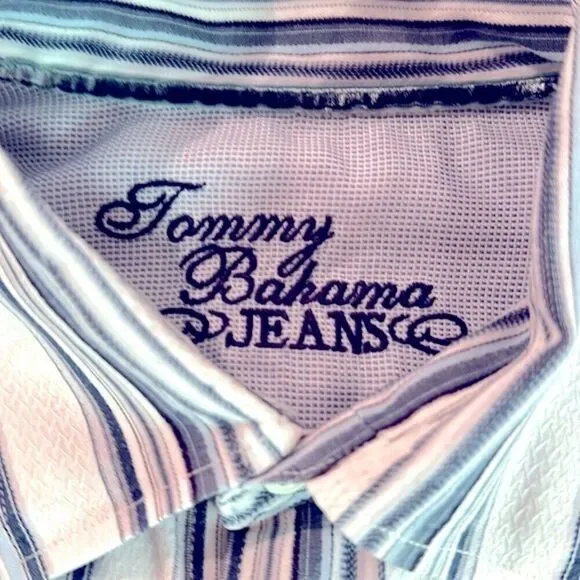 Tommy Bahama Jeans Men's Long Sleeve Cotton Button Down Striped Size‎ Medium - Picture 2 of 6